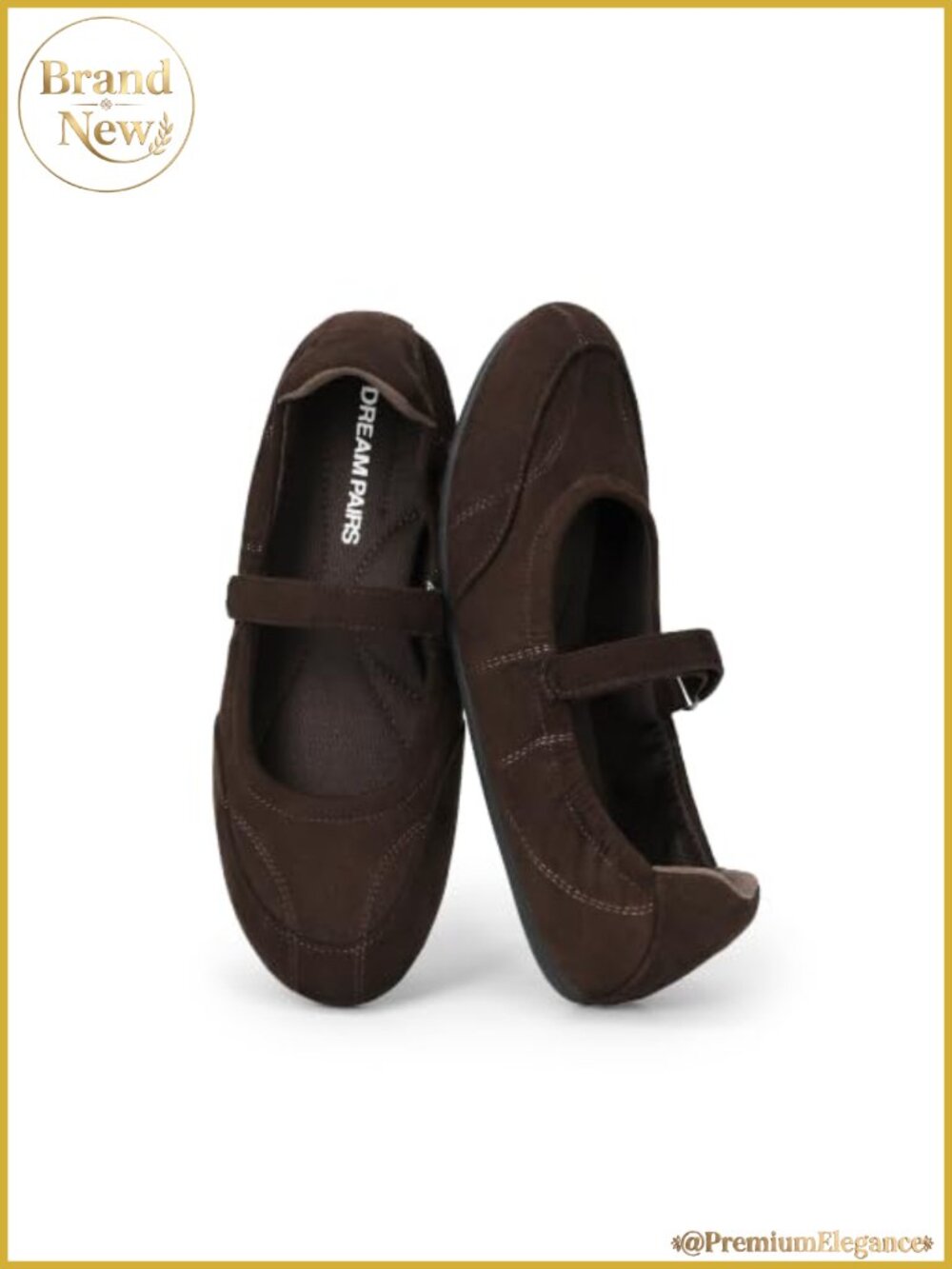 Women's Mary Jane Ballet Flats Faux Suede Memory Foam Comfort Shoes
